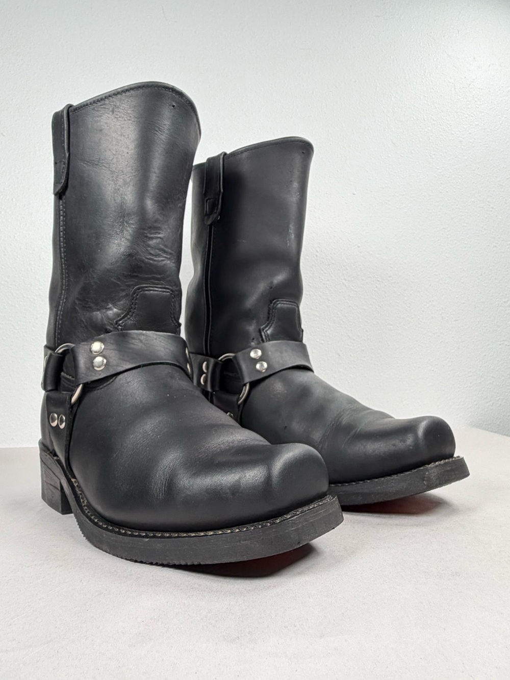 Double H Men’s 4008 Harness Boots Size 10 EE Black Leather Boots Made In USA